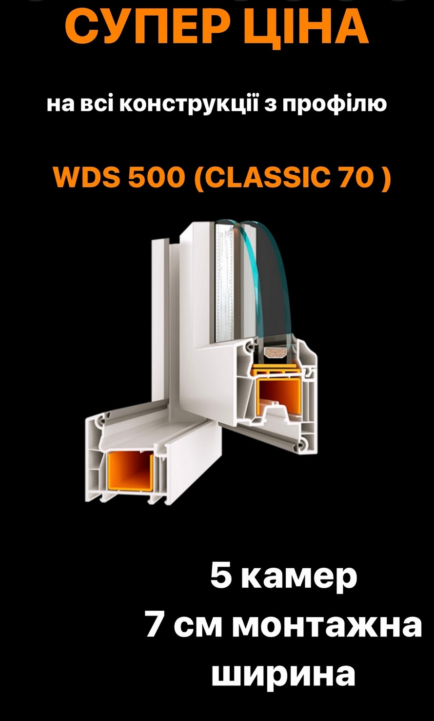СУПЕР ЦІНА на всі конструкції з профілю WDS CLASSIC 70