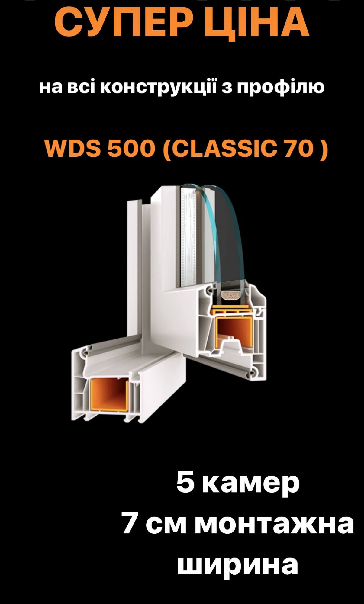 СУПЕР ЦІНА на всі конструкції з профілю WDS500