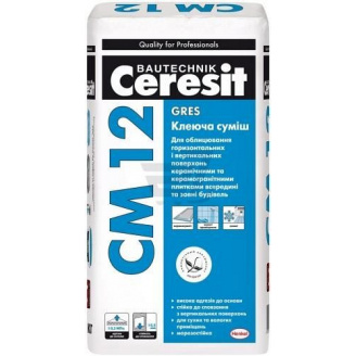 Клеящая смесь для керамогранита Ceresit СМ 12 Gres 25 кг