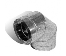 Коліно 90° Ø 150/220 мм нержавіюча сталь / оцинкована сталь 1 / 0,5 мм двостінний елемент