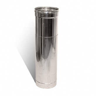 Труба-удлинитель 0,3 - 0,5 м Ø 160 мм нержавеющая сталь 1 мм одностенный элемент
