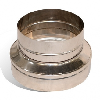 Переход диаметр 150/160 мм нержавеющая сталь 1 мм одностенный элемент