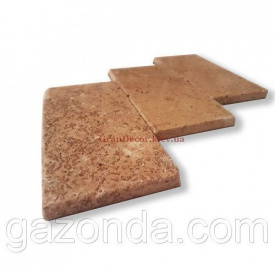 Плитка з натурального каменю травертин Ноче 1,2х7,5х15 см коричнева