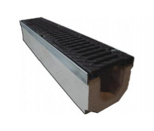 Лоток водоотводный бетонный SUPER ЛВ 11,20,18 с решеткой щелевой чугунной (комплект)