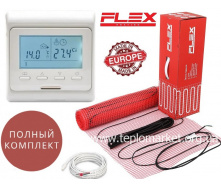 Теплый пол Flex EHM 1,5м²/262,5Вт/ 175Вт/м² электрический греющий мат под плитку с программируемым терморегулятором Е51