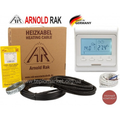 Теплый пол ARNOLD RAK 8м²-12,3м²/1600Вт (80м) двухжильный нагревательный кабель standart 20Вт/м с программируемым терморегулятором E 51 Ровно