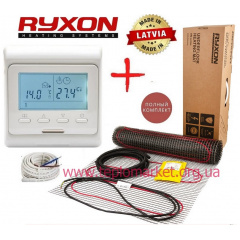 Кабельный мат Ryxon HM 7м²/1400Вт/ 200Вт/м² теплый пол электрический под плитку с программируемым терморегулятором E51 Кропивницкий