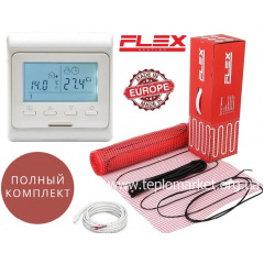 Нагревательный мат Flex EHM 6м²/1050Вт/ 175Вт/м² электрический теплый пол под плитку с программируемым терморегулятором E51 Киев