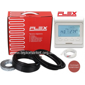 Теплый пол Flex 5м²-6м²/875Вт (50м) электрический нагревательный кабель под плитку EHC-17,5Вт/м с программируемым терморегулятором E 51