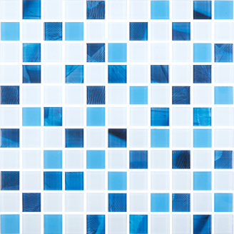 Мозаика стеклянная Kotto Keramika GMP 0425018 С3 Print 19/Blue D Mat/White Mat 300х300 мм