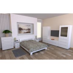 Белая мебель для спальни Стиль Компанит двух-спальный модульный гарнитур лдсп Полтава
