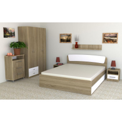 Комплект мебели в спальню Компанит Классика №6 двуспальная лдсп дуб-сонома-комби Гайсин