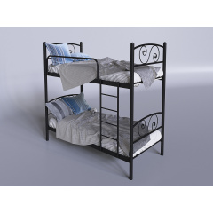 Двухъярусная металлическая кровать Tenero Viola 800х1900 мм черная Николаев