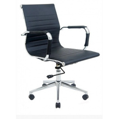 Офісне крісло Richman Балі-LB хром чорний кожзам Суми