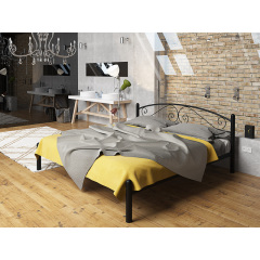 Ліжко Віола Tenero 180х200 см двоспальне металеве чорне на ніжках Кривий Ріг