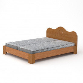 Двуспальна кровать-170 мдф Компанит с изголовьем на ножках ольха