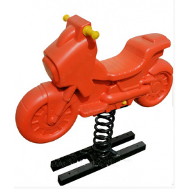 Качеля-качалка Мотоцикл Dali №322 оранжевый на пружине для детей