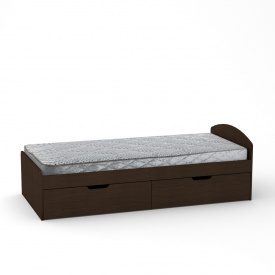 Одномісне ліжко Компаніт 90+2 для дитячої см дсп венге з висувними ящиками