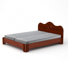 Двуспальна кровать-170 мдф Компанит с изголовьем на ножках яблоня