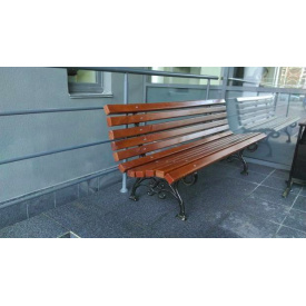 Деревянная скамейка ИГ Парковая 1800х520х740 мм для улицы чугунные ножки