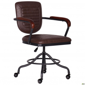 Парикмахерское кресло AMF Barber коричневое ретро стиль под старину