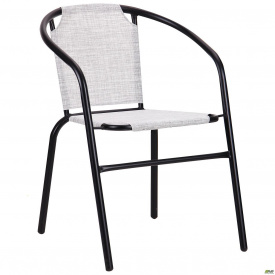 Металевий стілець AMF Taco чорний-каркас сидіння-меланж сірий для вуличного кафе та саду