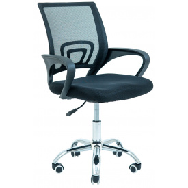 Офісне крісло Richman Спайдер чорне сітка-спинка хром-коліщатка для персоналу