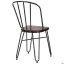 Металевий стілець Clapton чорний з дерев'яним сидінням гевея колір під горіх Луцьк