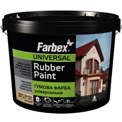 Краска резиновая FARBEX Универсальная желтая 6 кг Никополь