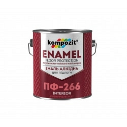 Эмаль для полов KOMPOZIT ПФ - 266 красно-коричневая 2,8 кг