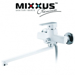 Змішувач для ванни довгий ніс MIXXUS Missouri EURO White білий Chr-006 Тернопіль