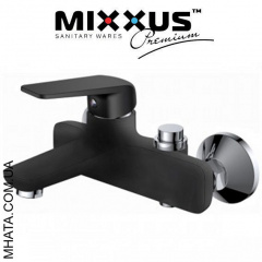 Змішувач для ванни короткий ніс Mixxus Oregon Black перемикання на кнопці Chr-009 Тернопіль