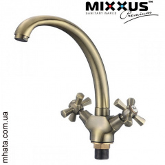 Смеситель для кухни ухо MIXXUS Premium Retro Bronze (Chr-273), Польша Днепр