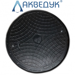 Смотровой канализационный люк полимерный Акведук черный с замком до 1 т 560/730 Полтава