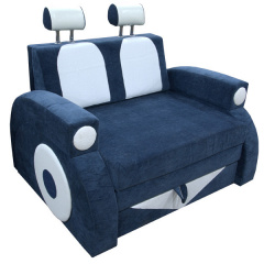 Раскладной детский диванчик машинка Ribeka Фаэтон с подлокотниками Синий (25M02) Винница