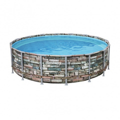 Каркасный бассейн Bestway Loft 56966 (488х122 см) с картриджным фильтром лестницей и защитным тентом Ужгород