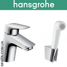 Змішувач Hansgrohe (art 71290000) для умивальника Logis c гігієнічним душем