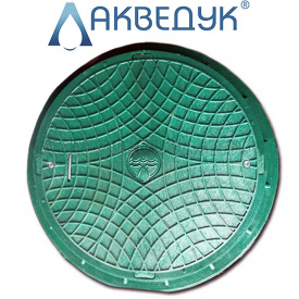 Смотровой канализационный люк полимерный Акведук зеленый с замком до 1 т 560/730