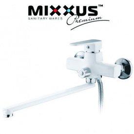 Змішувач для ванни довгий ніс MIXXUS Missouri EURO White білий Chr-006