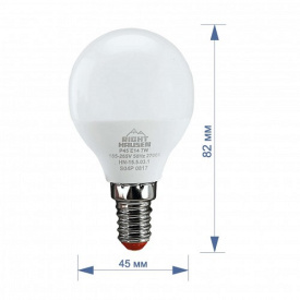 Лампа LED RH Standart ШАР E14 5W 4000K G45 HN-155010