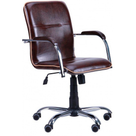 Офисное кресло руководителя Richman Самба Мадрас Dark Brown Хром М2 AnyFix Коричневое