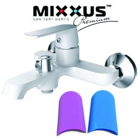 Змішувач для ванни короткий ніс MIXXUS Tiger Euro White білий Chr-009