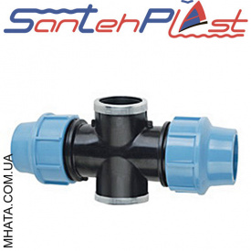Santehplast Т-з'єднання з двостороннім різьбленням 32x3/4"