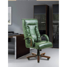 Офисное Кресло Руководителя Richman Оникс Мадрас Green India Wood М2 AnyFix Зеленое