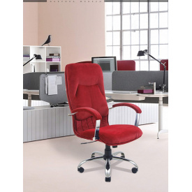 Офисное Кресло Руководителя Richman Никосия Red Velour Хром М1 Tilt Красное
