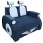 Раскладной детский диванчик машинка Ribeka Фаэтон с подлокотниками Синий (25M02) Черкаси