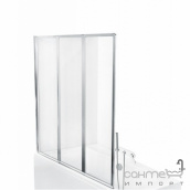Шторка для ванны Besco PMD Piramida Ambition premium -3 130х140 профиль хром стекло прозрачное