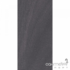Плитка напольная ступень с прорезями Paradyz Arkesia Grafit Stopnica Prosta Mat. 29,8X59,8 Кременец