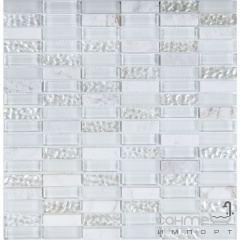 Декоративна мозаїка мармур скло 30x30 Kale Bareks Vivacer HL-85 Біла Рівне