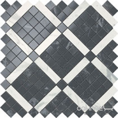 Плитка из белой глины мозаика Atlas Concorde Marvel Noir Mix Diagonal Mosaic 9MVH Луцк